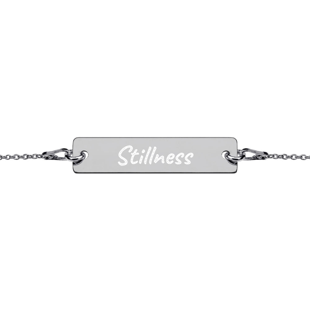 Engraved Gold/Rose Gold/Silver Bar Chain Bracelet "Stillness"