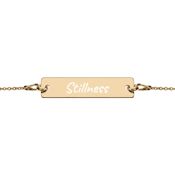 Engraved Gold/Rose Gold/Silver Bar Chain Bracelet "Stillness"